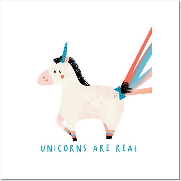 UNICORNS ARE REAL Wall Art by NICHOLACOWDERYILLUSTRATIONS 